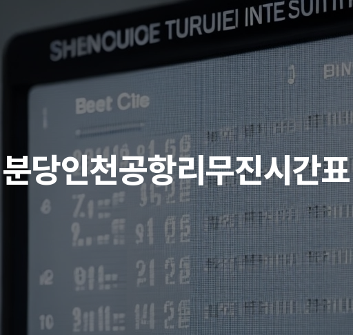 분당인천공항리무진시간표  신속편리한 공항 이동 출발지 별 운행 시간표 확인 예약 안내