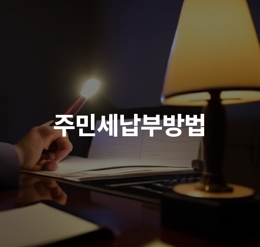 주민세납부방법  온라인 납부 안내 간편 ARS 시스템 활용법