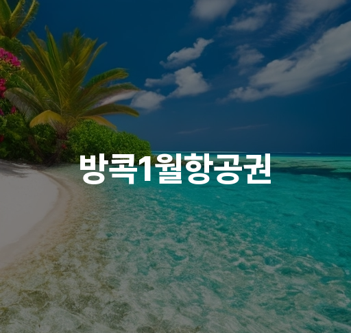 방콕 1월 항공권 예약  신속한 비교 및 최저가 검색 항공권 변경 안내