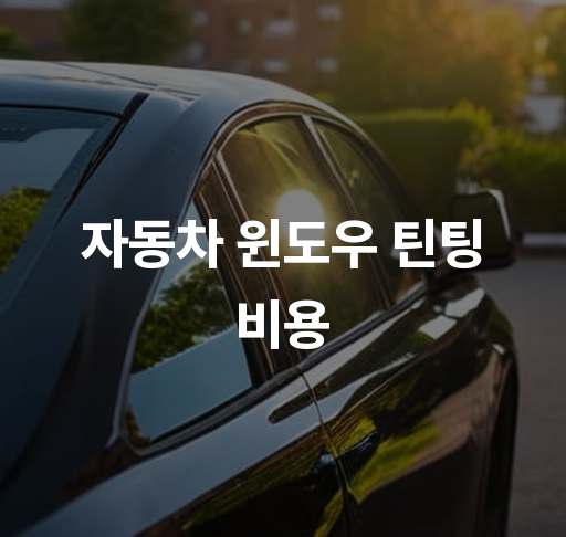 자동차 윈도우 틴팅 비용  종류별 비용 비교 및 시공 꿀팁