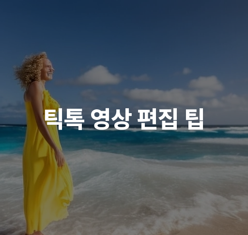 틱톡 영상 편집 팁  초보자 가이드 효과적인 편집 기법