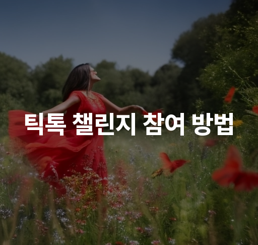 틱톡 챌린지 참여 방법  인기 챌린지 분석 및 성공 팁