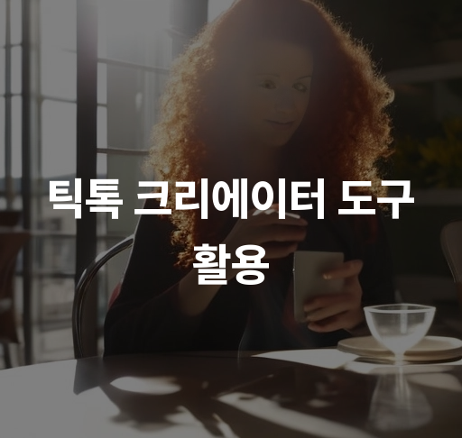 틱톡 크리에이터 도구 활용  성공적인 콘텐츠 제작 법과 프로모션 전략