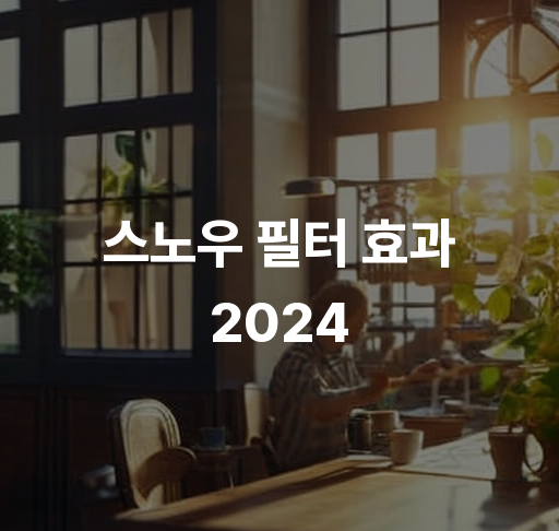 스노우 필터 효과 2024  최신 필터 트렌드 및 사용법 안내