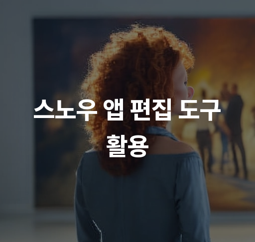 스노우 앱 편집 도구 활용  효과적인 필터 사용법과 뷰티 기법 안내