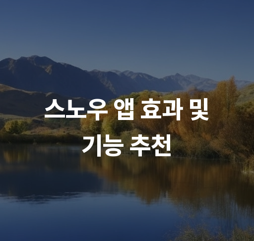 스노우 앱 효과 및 기능 추천  실시간 뷰티 필터 사용법 동영상 촬영 팁