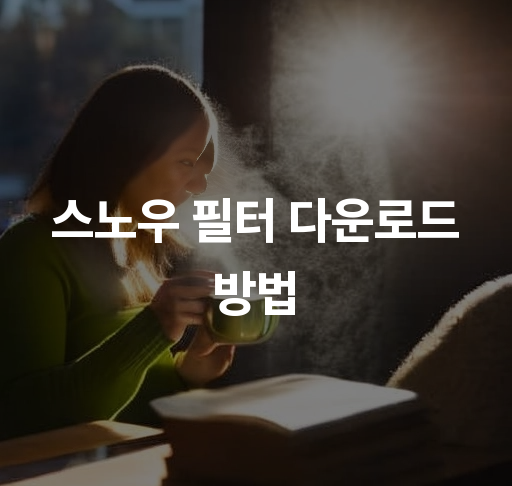 스노우 필터 다운로드 방법  쉽고 빠른 설치 가이드 인기 필터 추천