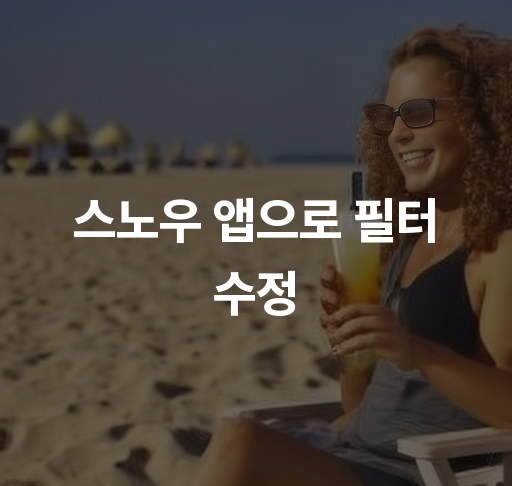 스노우 앱으로 필터 수정  다양한 필터 이용법 및 적용 팁