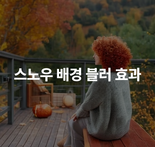 스노우 배경 블러 효과  최적화된 사진 편집 팁 아름다운 초상화 효과