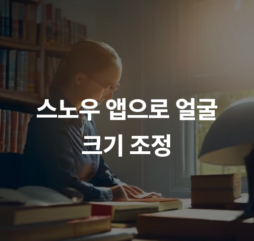 스노우 앱으로 얼굴 크기 조정  얼굴 크기 조절 비법  스노우 앱 사용법